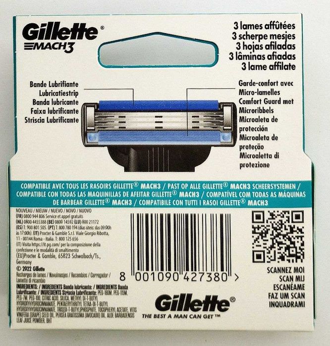 Gillette Mach3 леза для гоління 4,6,8,17,18 шт в упаковці Оригінал