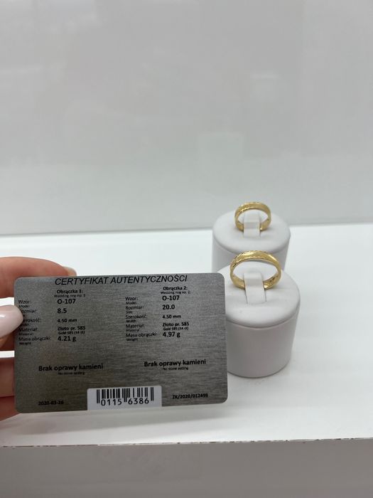 NOWE OBRĄCZKI złoto pr. 585