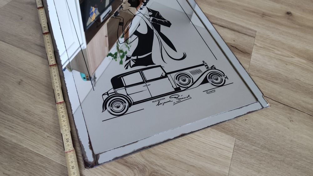 Quadro Espelho Art Deco Antigo