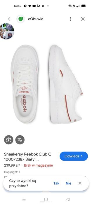 Buty sportowe Reebok Classic Club C 85 Vegan 40
