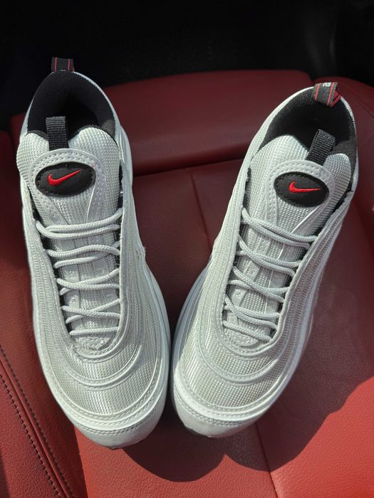 (БЕЗ ПЕРЕДОПЛАТИ) Nike Air Max 97 Grey Red найк аїр макс 97 сірі червоні кросівки