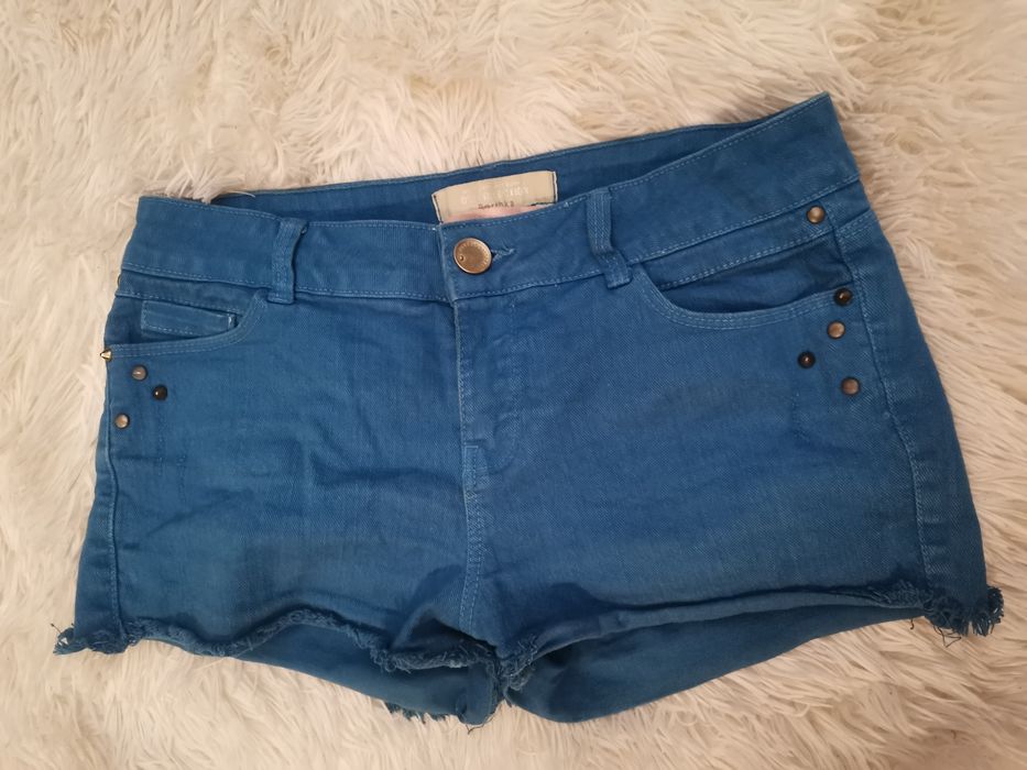Spodenki szorty jeansowe S 36 26 Bershka niebieskie wygodne
