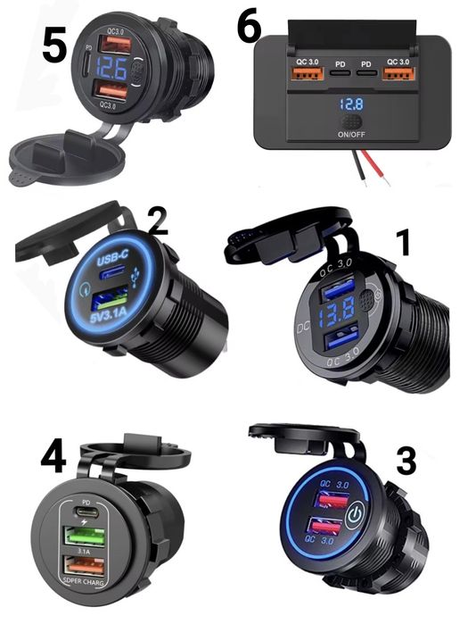Врізна зарядка USB - QC (Індикатори заряду)