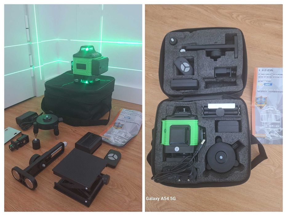 Nível laser 16 linhas 2 baterias 360 Autonivelante **NOVO** pladur mosaico ladrilho parede teto obra construção