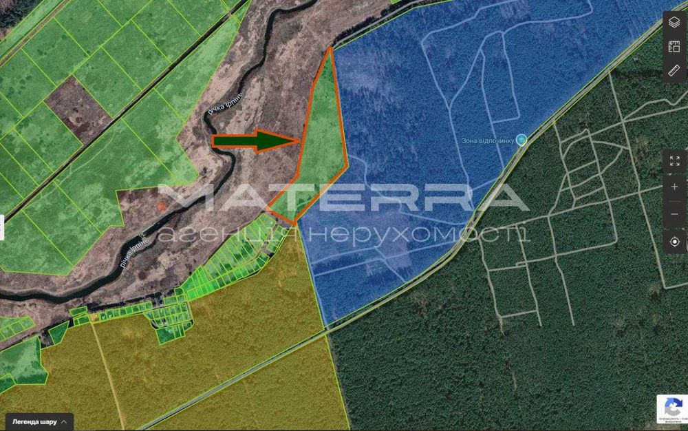 Дзвінкове Продаж ділянки 5.3 Га біля лісу та річки