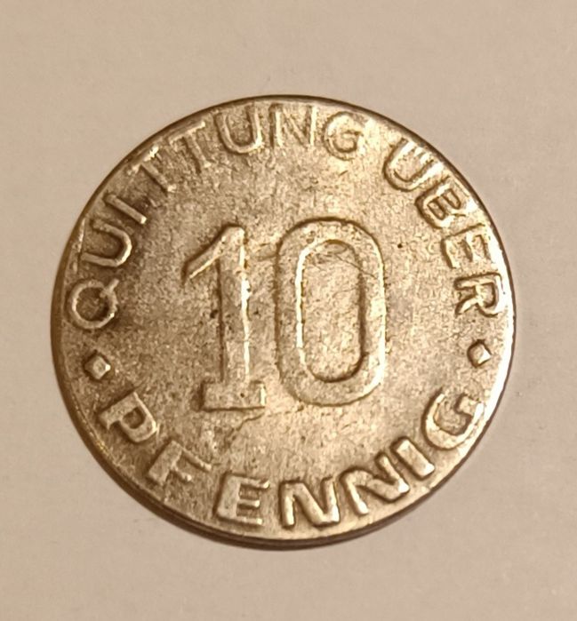 Moneta - Getto w Łodzi, 10 fenigów 1942r.

+