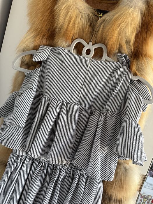 Damska zwiewna modna letnia sukienka Boho falbanka S