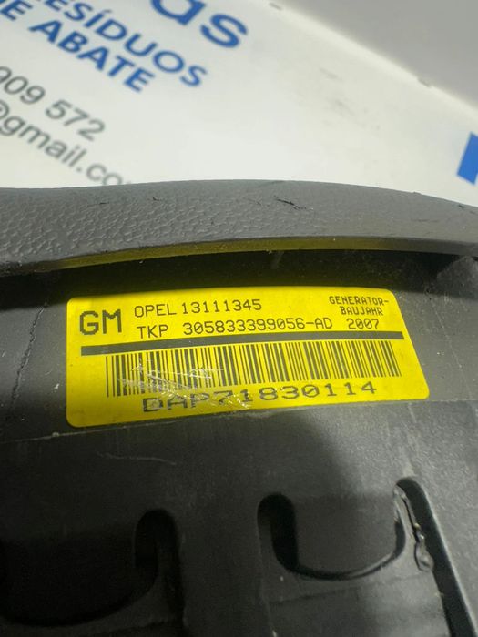 Airbag Volante Condutor GM Opel Astra H 13111345 2004 - 2009