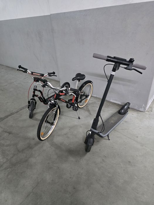 Trotinete eletrica, trotinete normal e bicicleta criança roda 24