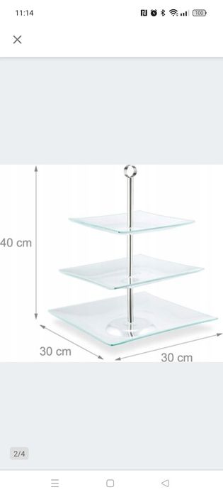Patera 30 cm 3 talerze kwadrat