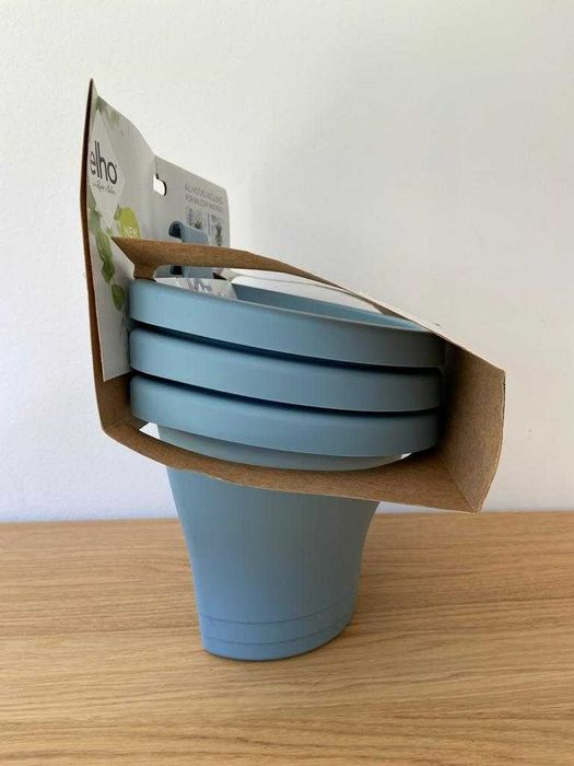 Conjunto de 3 Vasos azuis Elho novos - Entrega grátis