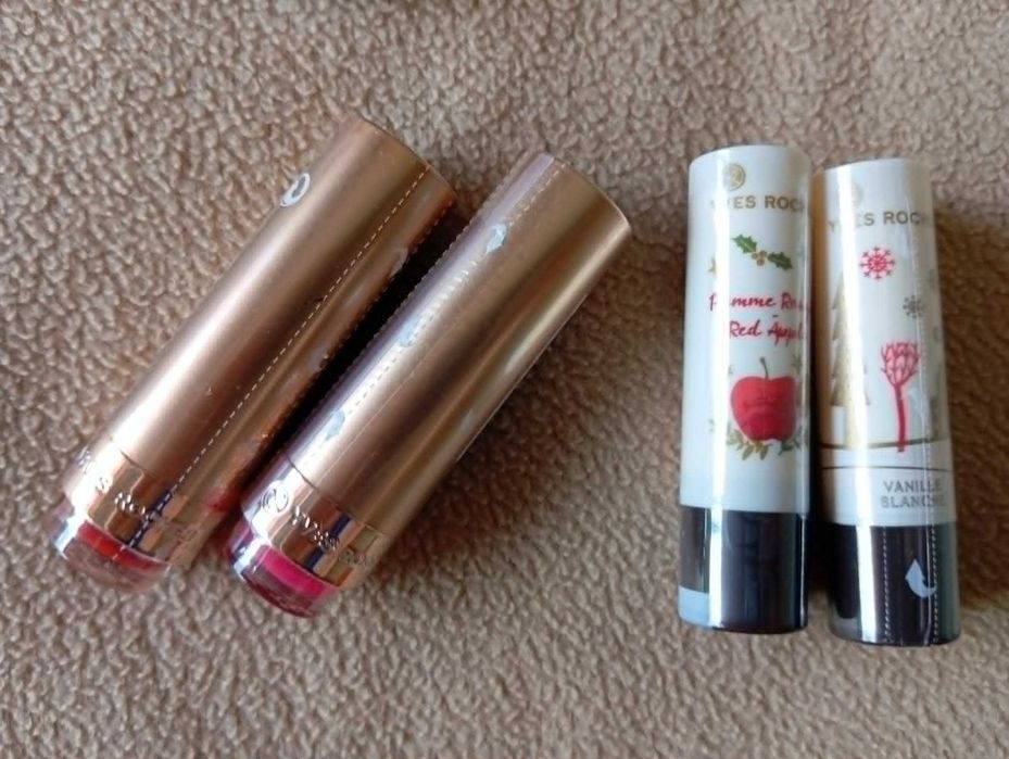 Conjunto de Maquilhagem: sombras olhos, mini desmaquilhante, batons, bálsamos labiais, simplexes