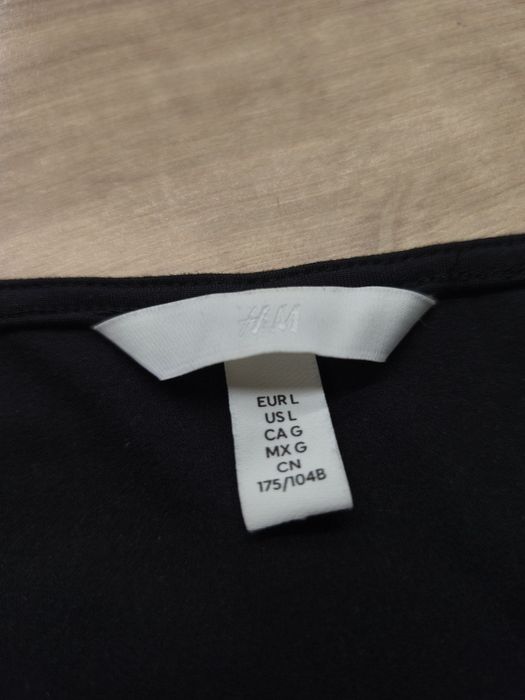 Koszulka t-shirt czarny damski HM L/40/12 kwadratowy dekolt