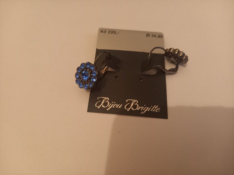 śliczne, eleganckie, granatowe KOLCZYKI - Bijou Brigitte, NOWE!