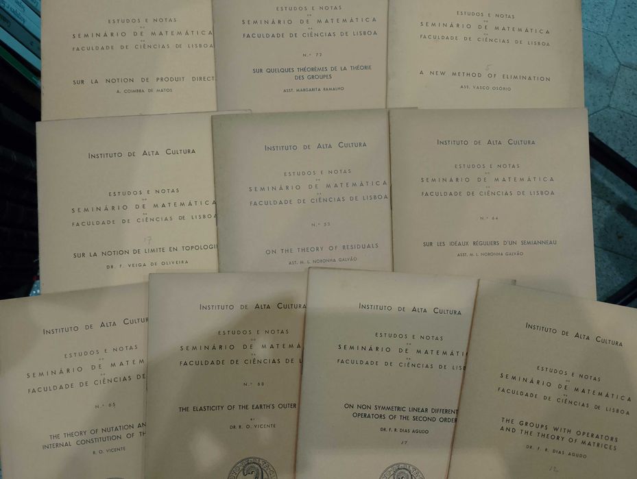 Seminário Matemática Faculdade Ciências de Lisboa 1954/62, 59 unidades