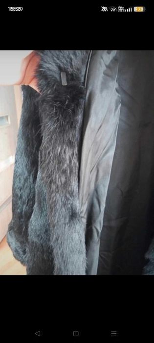 Futro czarne szykowne prawdziwe