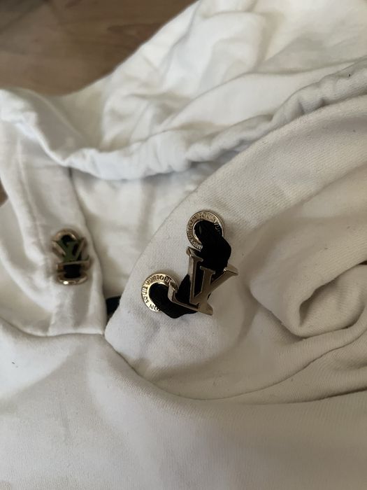 Bluza Louis Vuitton z kapturem biała kremowa