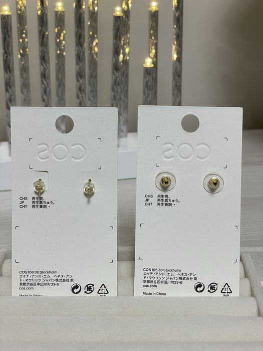 Сережки ланцюжки COS, золотисті