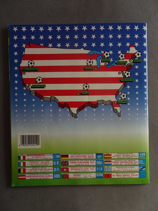 Caderneta cromos de futebol USA 94 World Cup Panini (falta 1 cromo)
