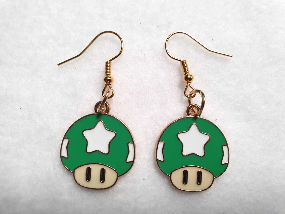 Kolczyki ''Grzybek Mario zielone''