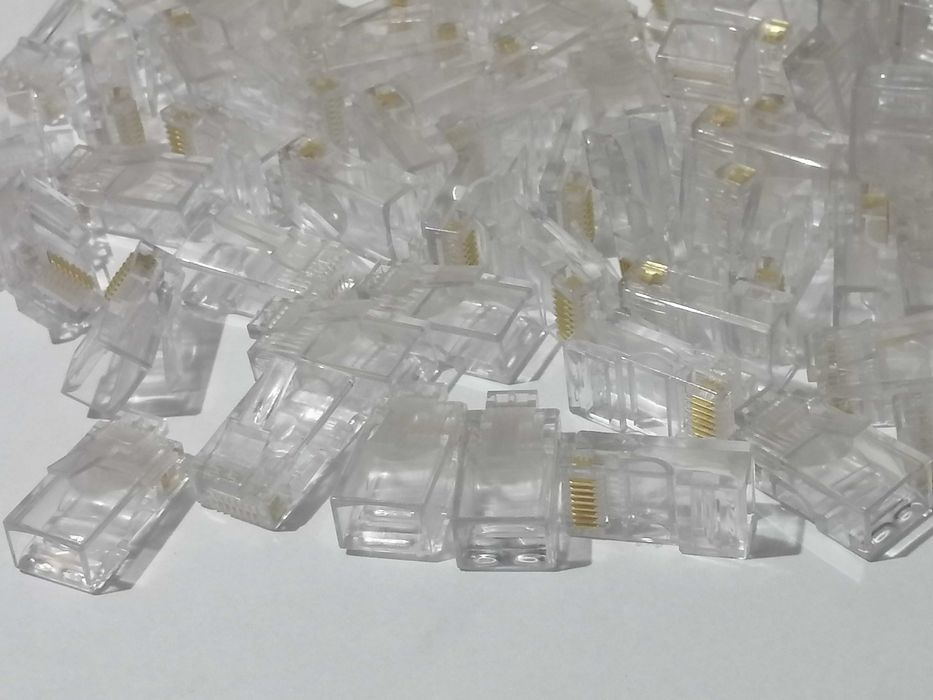 Коннектор UTP RJ 45 Ethernet Cat.5е 8P8C штекер 100х пачка