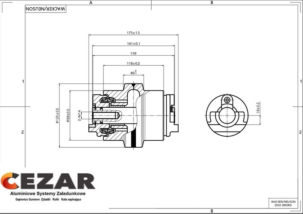 Rolka jezdna Wacker Neuson 3003 3503 3703