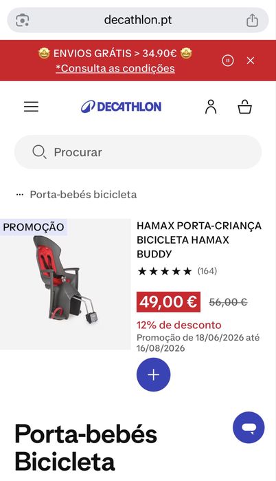 Cadeira Bebe Bicicleta-  Hamax