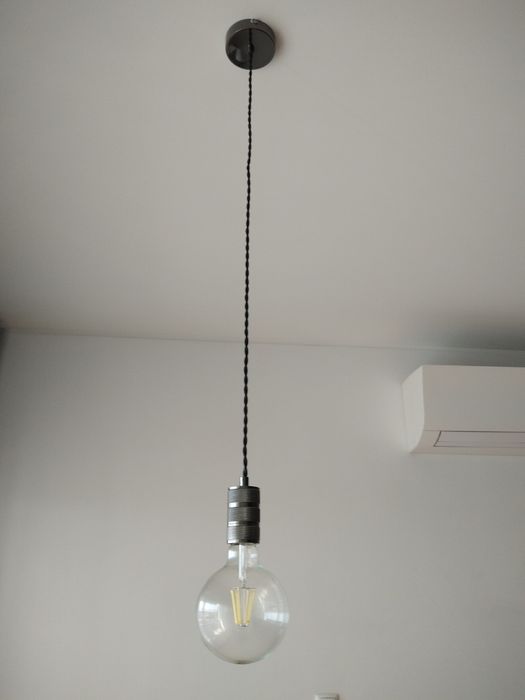 Candeeiro metal brilho com lâmpada Led
