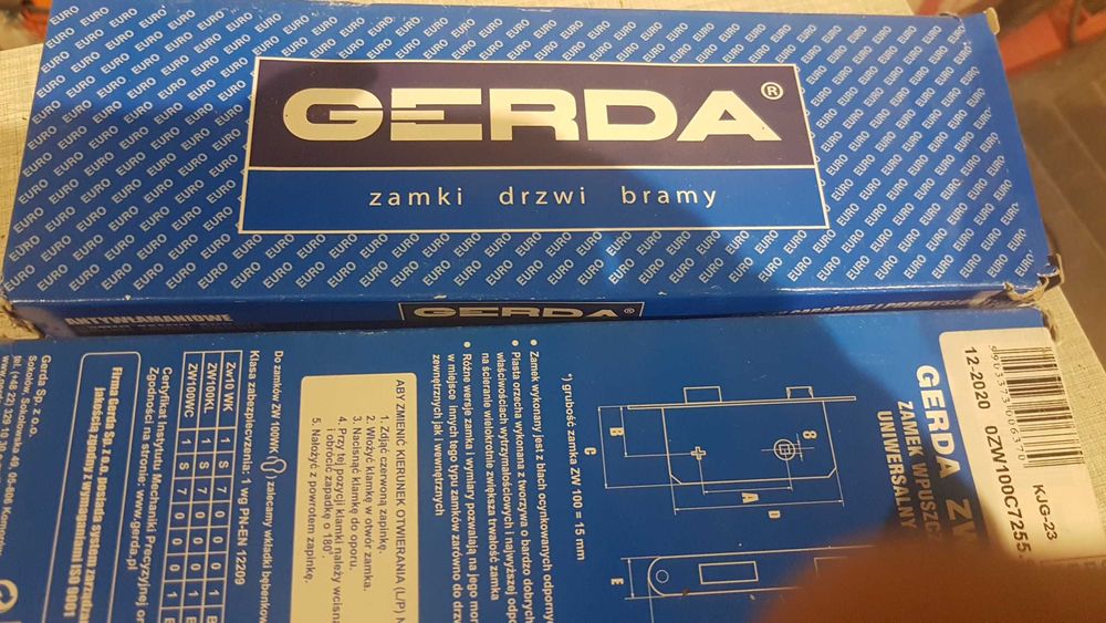 Zamek gerda uniwersalny  zw 100 do drzwi łazienkowych