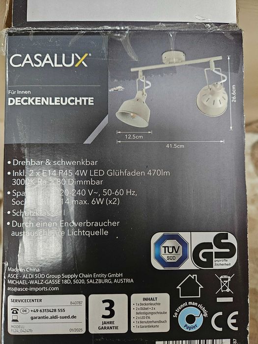 Oświetlenie sufitowe lub ścienne 2 szt.