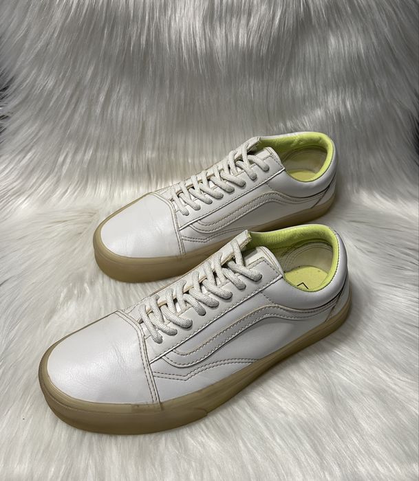 Vans Old Skool Buty Unisex 40,5 Sneakersy Białe Skórzane Tenisówki Niskie z Lat 70s Świecące
