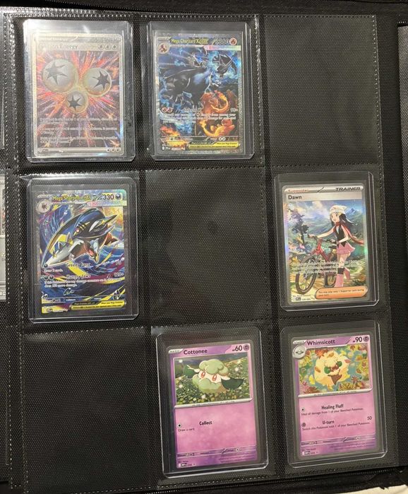 Kolekcja kart Pokemon, prawie cały master set Phantasmal Flames. Mega Charizard X ex