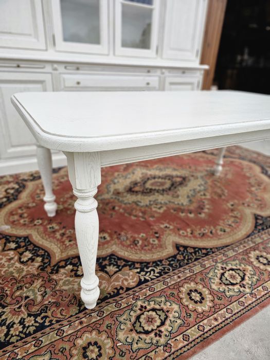 Stół dębowy bielony biały przecierki 180 cm #1580 Stylowy Węgrów