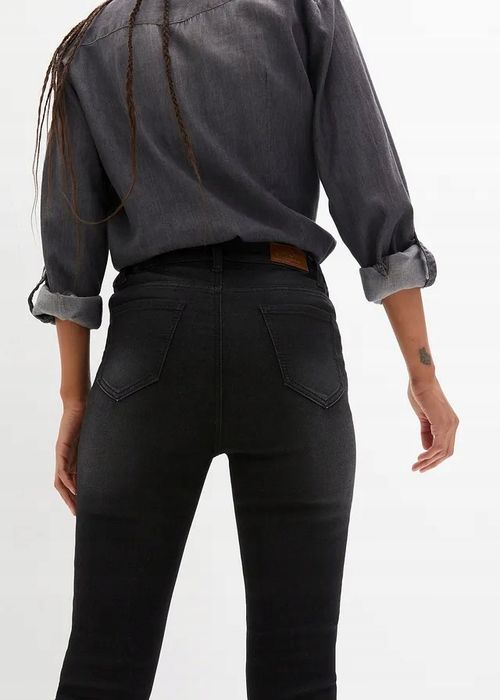 B.P.C jeansy termiczne czarne ocieplane skinny ^44