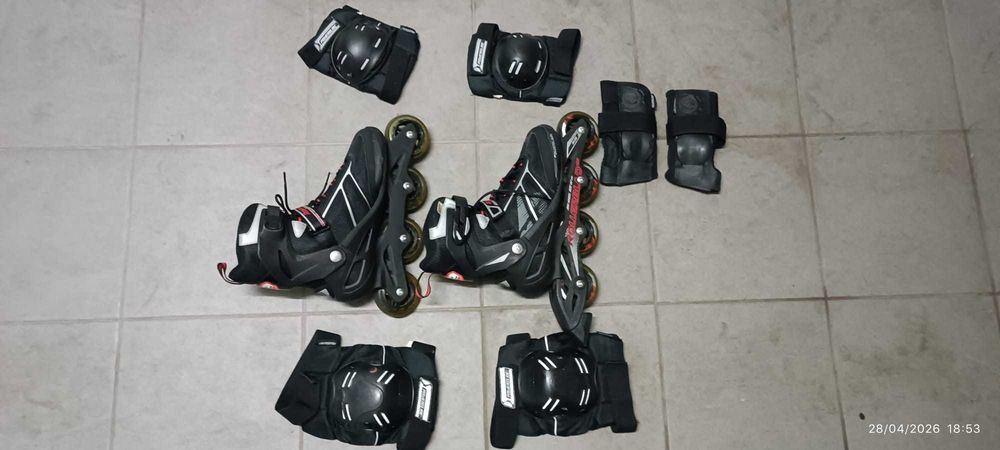 Patins em linha Rollerblade e protecções