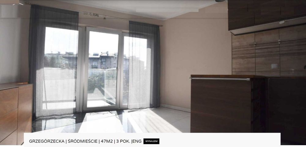 Trzypokojowe mieszkanie położone w nowoczesnym apartamentowcu przy ulicy Grzegórzeckiej w Krakowie