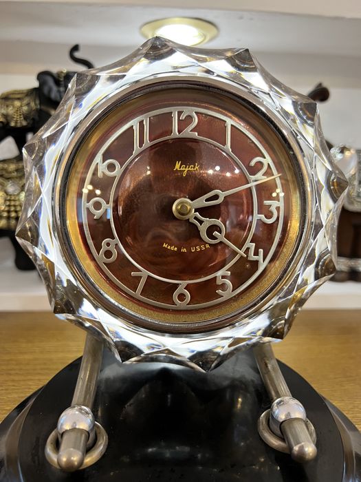 Zabytkowy Kryształowy Limitowana Ed. zegar rosyjski Majak Stan idealny