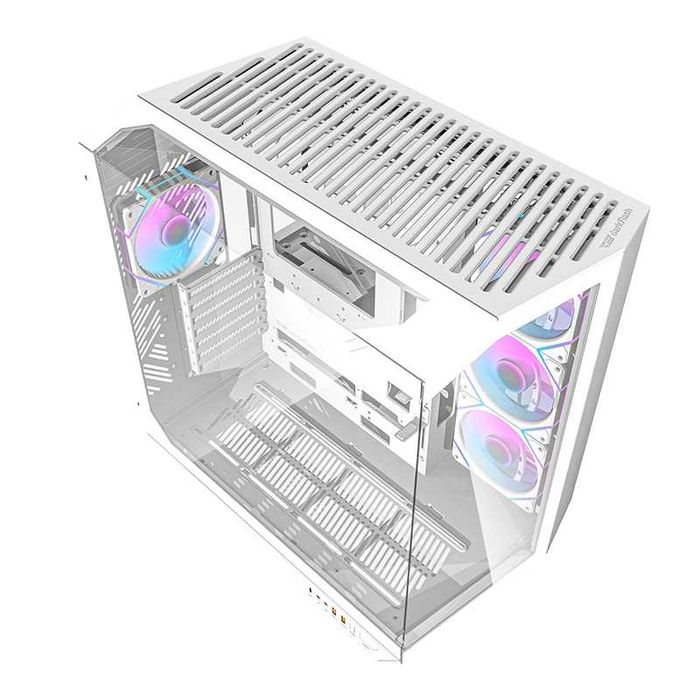 Obudowa DARKFLASH DY470 Biała – NOWA, Back-Connect, bez wentylatorów