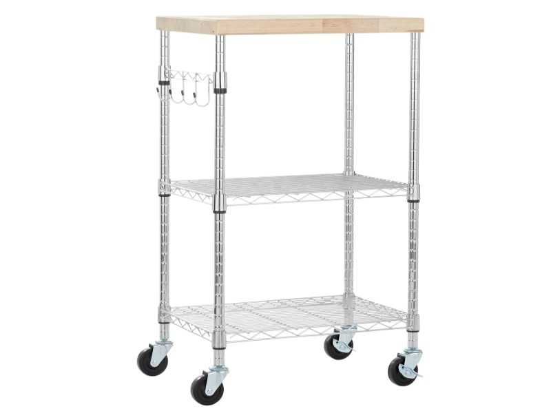 Портативний кухонний стелаж кухонний візок полиця Amazon Basics