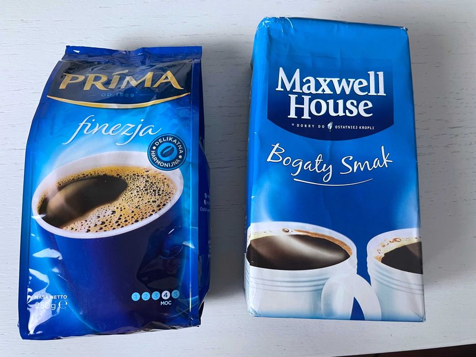Kawa mielona Maxwell House 500g + Prima Finezja 250g (krótka data 2026)