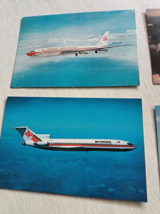 Dez bonitos postais de aviões da TAP, sem uso em ótimo estado.