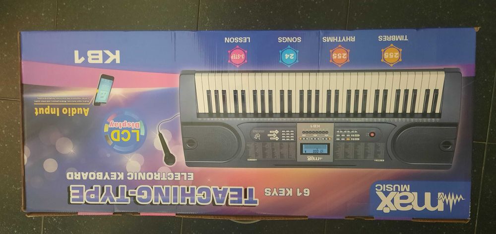 Teclado/Piano Max Music KB1 61 Teclas – Novo em Caixa, Nunca Aberto