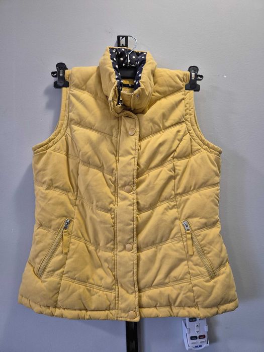 ZÓłty bezrękawnik puchowy na zamek