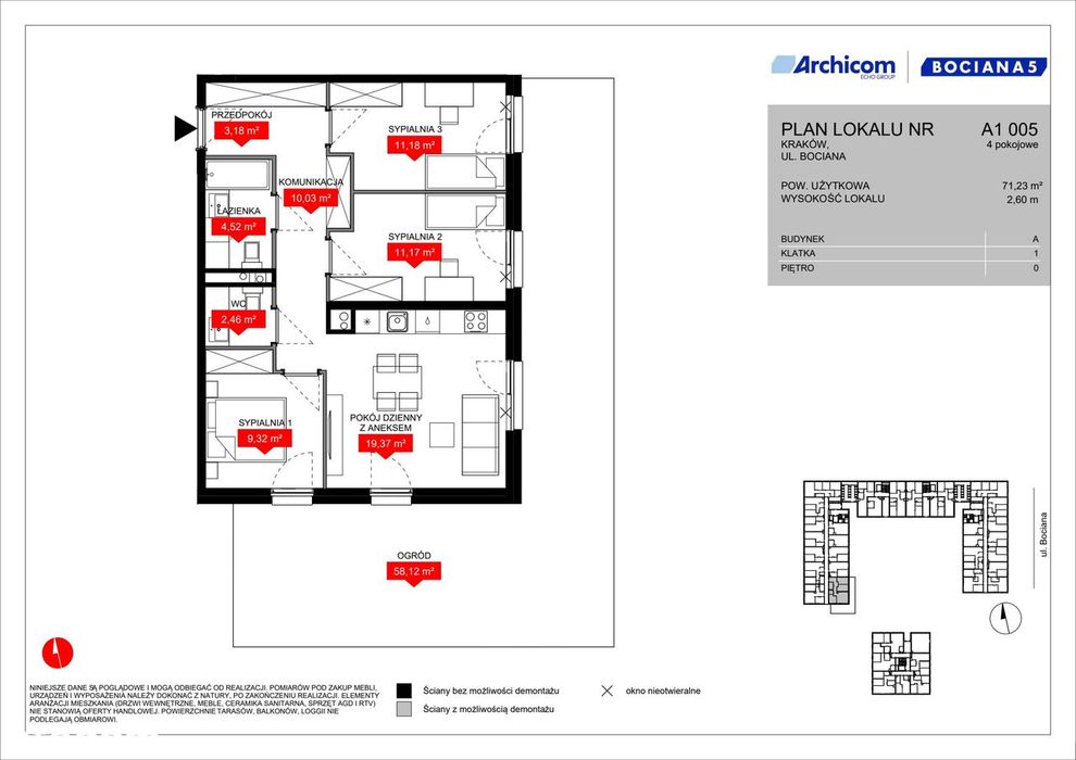 4-pokojowe mieszkanie 71m2 + balkon