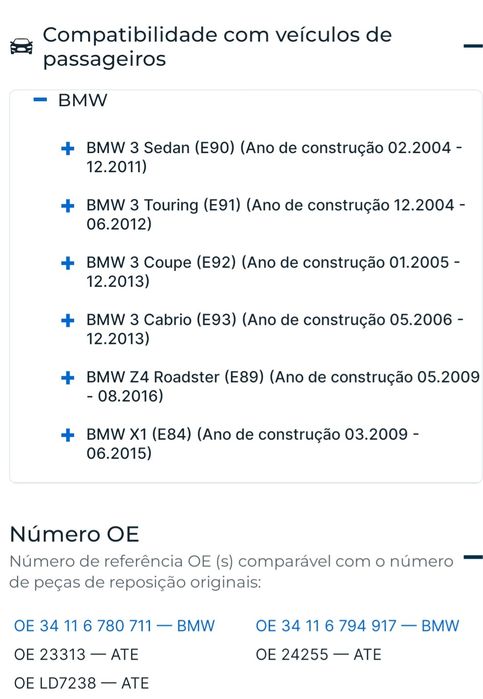calços cerâmica ATE bmw frente e trás