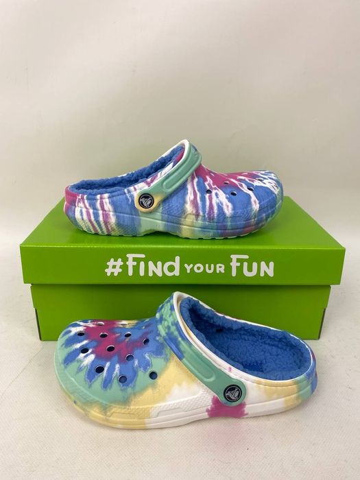 Crocs утеплені Kids Classic Lined Tie Dye