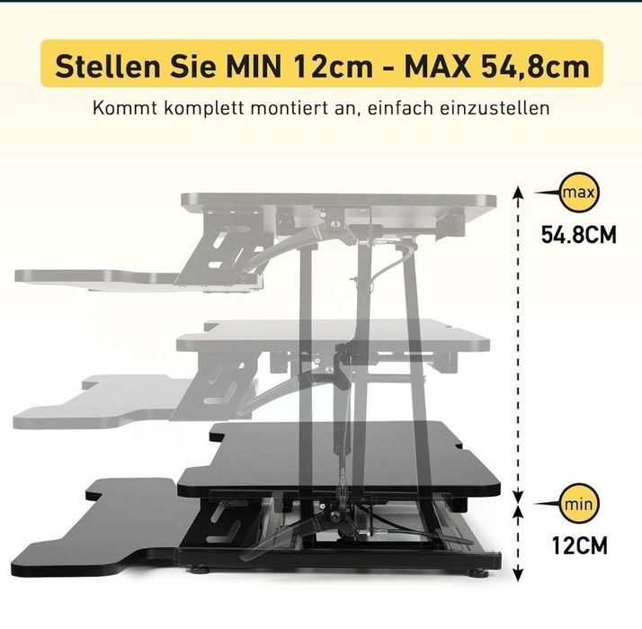Stolik pod laptopa rozkładany 2 poziomy siłownik nadstawka na biurko