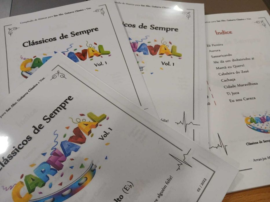 Partituras Carnaval – Saxofone, Guitarra e Voz