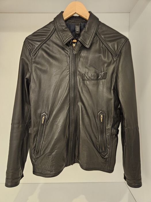Casaco Cabedal Preto Massimo Dutti