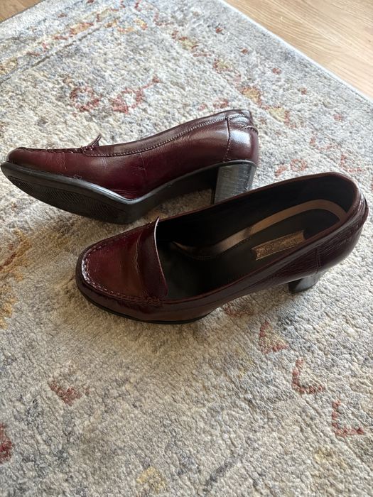 Mokasyny, loafersy Ecco, 37, na obcasie, skora naturalna